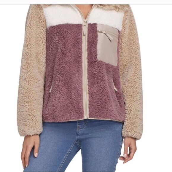 Tribal brand Front zip color block Sherpa jacket/sweatshirt - Picture 2 of 12